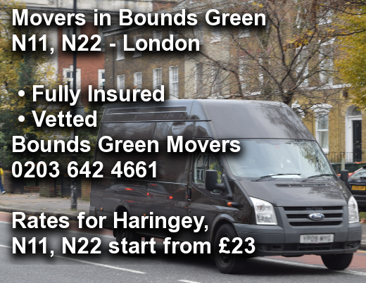 Movers in Bounds Green N11, N22, Haringey
